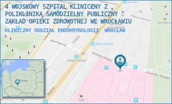 KLINICZNY ODDZIAŁ ENDOKRYNOLOGII - 4 WOJSKOWY SZPITAL KLINICZNY Z POLIKLINIKĄ SAMODZIELNY PUBLICZNY ZAKŁAD OPIEKI ZDROWOTNEJ WE WROCŁAWIU - UL. RUDOLFA WEIGLA 5,  WROCŁAW