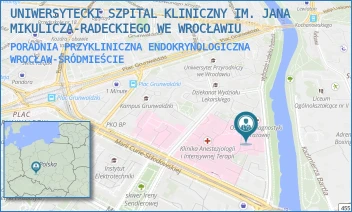 PORADNIA PRZYKLINICZNA ENDOKRYNOLOGICZNA - UNIWERSYTECKI SZPITAL KLINICZNY IM. JANA MIKULICZA-RADECKIEGO WE WROCŁAWIU - WYB. LUDWIKA PASTEURA 4,  WROCŁAW-ŚRÓDMIEŚCIE