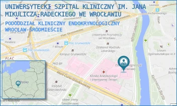 PODODDZIAŁ KLINICZNY ENDOKRYNOLOGICZNY - UNIWERSYTECKI SZPITAL KLINICZNY IM. JANA MIKULICZA-RADECKIEGO WE WROCŁAWIU - WYB. LUDWIKA PASTEURA 4,  WROCŁAW-ŚRÓDMIEŚCIE