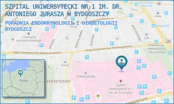 PORADNIA ENDOKRYNOLOGII I DIABETOLOGII - SZPITAL UNIWERSYTECKI NR 1 IM. DR. ANTONIEGO JURASZA W BYDGOSZCZY - MARII SKŁODOWSKIEJ-CURIE 9, BYDGOSZCZ