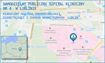 KLINICZNY ODDZIAŁ ENDOKRYNOLOGII, DIABETOLOGII I CHORÓB WEWNĘTRZNYCH - UNIWERSYTECKI SZPITAL KLINICZNY NR 4 W LUBLINIE - DR. K. JACZEWSKIEGO 8,  LUBLIN