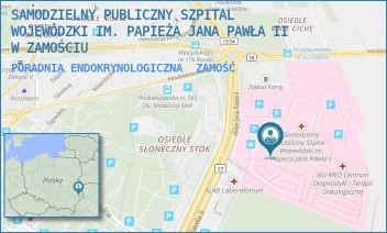 PORADNIA ENDOKRYNOLOGICZNA - SAMODZIELNY PUBLICZNY SZPITAL WOJEWÓDZKI IM. PAPIEŻA JANA PAWŁA II W ZAMOŚCIU - ALEJE JANA PAWŁA 10, ZAMOŚĆ