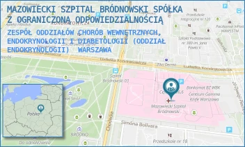 ZESPÓŁ ODDZIAŁÓW CHORÓB WEWNĘTRZNYCH, ENDOKRYNOLOGII I DIABETOLOGII (ODDZIAŁ ENDOKRYNOLOGII) - MAZOWIECKI SZPITAL BRÓDNOWSKI SPÓŁKA Z OGRANICZONĄ ODPOWIEDZIALNOŚCIĄ - KONDRATOWICZA 8,  WARSZAWA