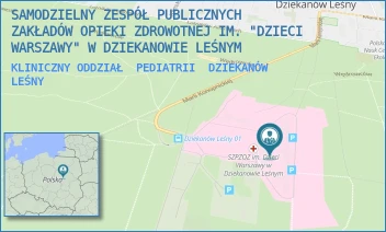 KLINICZNY ODDZIAŁ  PEDIATRII - SAMODZIELNY ZESPÓŁ PUBLICZNYCH ZAKŁADÓW OPIEKI ZDROWOTNEJ IM. "DZIECI WARSZAWY" W DZIEKANOWIE LEŚNYM - MARII KONOPNICKIEJ 65,  DZIEKANÓW LEŚNY
