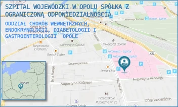 ODDZIAŁ CHORÓB WEWNĘTRZNYCH, ENDOKRYNOLOGII, DIABETOLOGII I GASTROENTEROLOGII - SZPITAL WOJEWÓDZKI W OPOLU SPÓŁKA Z OGRANICZONĄ ODPOWIEDZIALNOŚCIĄ - UL. KATOWICKA 64,  OPOLE