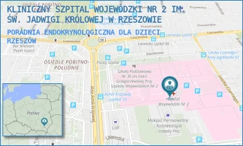 PORADNIA ENDOKRYNOLOGICZNA DLA DZIECI - KLINICZNY SZPITAL WOJEWÓDZKI NR 2 IM. ŚW. JADWIGI KRÓLOWEJ W RZESZOWIE - UL. LWOWSKA 60, RZESZÓW