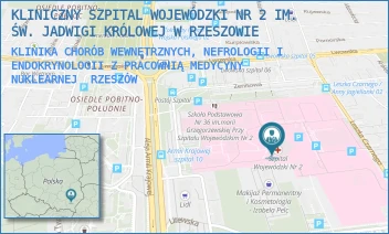 KLINIKA CHORÓB WEWNĘTRZNYCH, NEFROLOGII I ENDOKRYNOLOGII Z PRACOWNIĄ MEDYCYNY NUKLEARNEJ - KLINICZNY SZPITAL WOJEWÓDZKI NR 2 IM. ŚW. JADWIGI KRÓLOWEJ W RZESZOWIE - UL. LWOWSKA 60, RZESZÓW