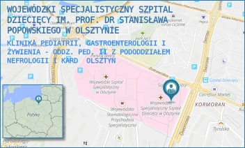 KLINIKA PEDIATRII, GASTROENTEROLOGII I ŻYWIENIA - ODDZ. PED. II Z PODODDZIAŁEM NEFROLOGII I KARD - WOJEWÓDZKI SPECJALISTYCZNY SZPITAL DZIECIĘCY IM. PROF. DR STANISŁAWA POPOWSKIEGO W OLSZTYNIE - ŻOŁNIERSKA 18 A, OLSZTYN
